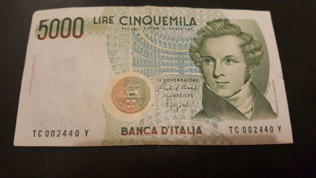 Banconota da 5000 Lire Vincenzo Bellini