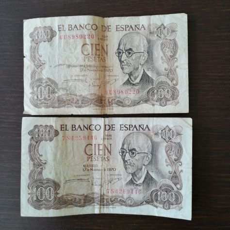 Banconote Spagna Banco de Espana Madrid 100 pesetas 1970 FDS