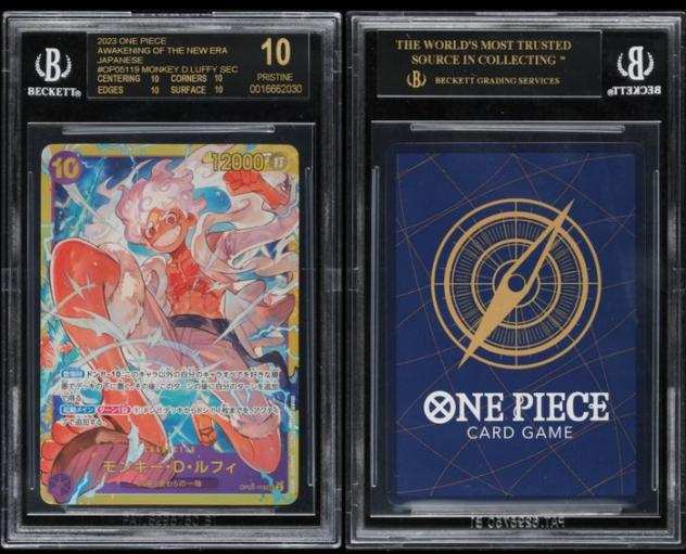 Bandai Graded card - One Piece - BLACK LABEL Monkey D. Luffy SEC OP05-119 Japanese Gem - Awakening New Era - BGS 10