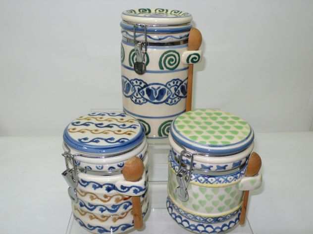 Barattoli Artigianali Ceramica dipinti a mano decoro Etnico