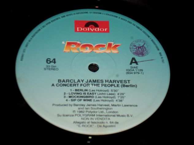 BARCLAY JAMES HARVEST - A Concert For The People (Berlin) Promo LP33 giri 1982