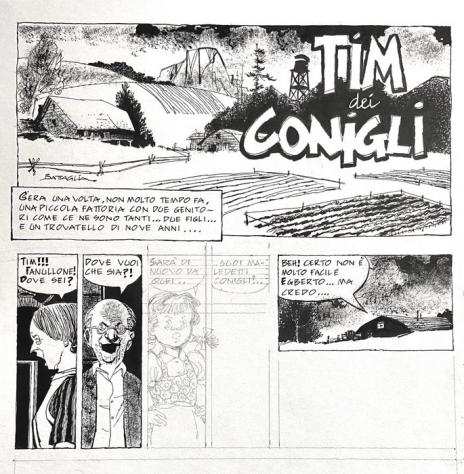 Battaglia, Dino - 1 Original preliminary page - Tim dei conigli