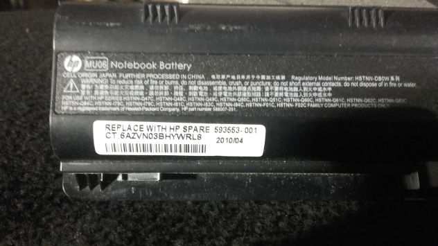 BATTERY PACK per NOTEBOOK HP Serie HSTNN