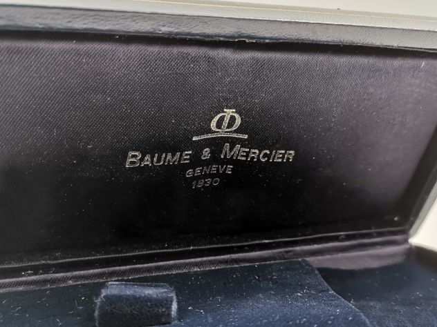 Baume amp Mercier Geneve Scatola Vintage Pelle Blu Ndeg580 Interno In Velluto