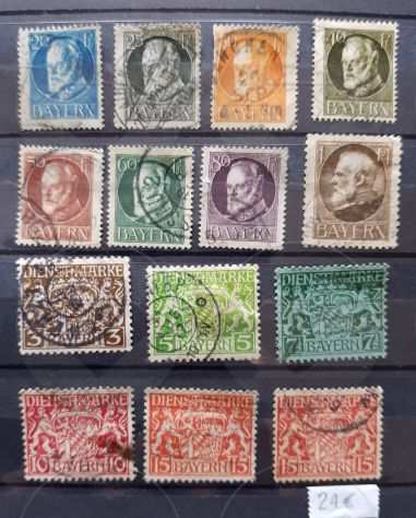 BAVIERA 1881-1920 Lotto di 91 francobolli