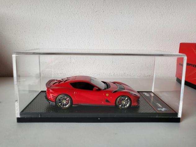 BBR 143 - Modellino di auto sportiva (1) - Ferrari 812 Competizione Rosso Corsa 322 stripe silver - BBRC259B3