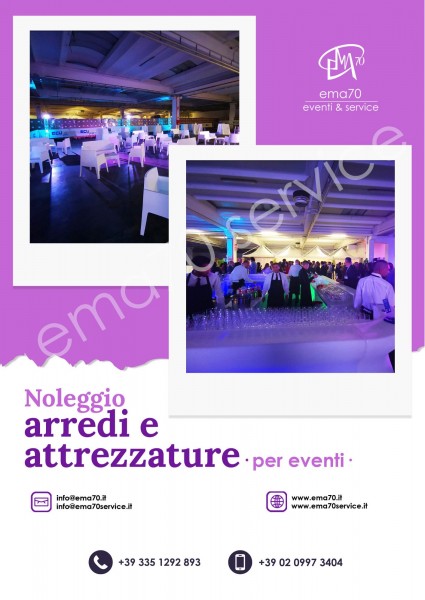 NOLEGGIO ARREDI E ATTREZZATURE - PER EVENTI AZIENDALI - EVENTI PRIVATI - EVENTI PUBBLICI