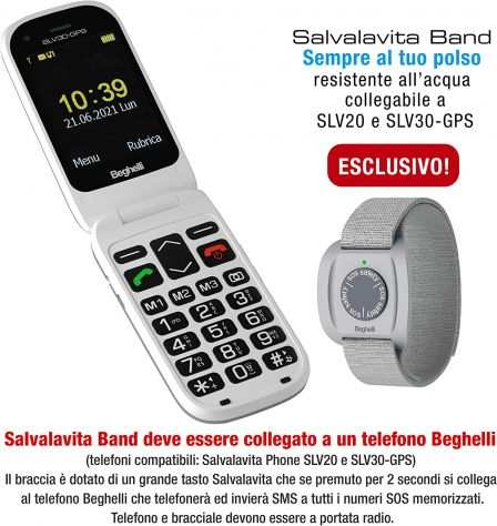 Beghelli Kit Salvalavita Phone SLV30  Bracciale Band Telefono per Anziani