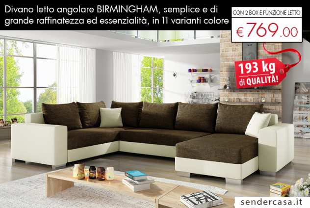 Bellissimo divano angolare con box BIRMINGHAM