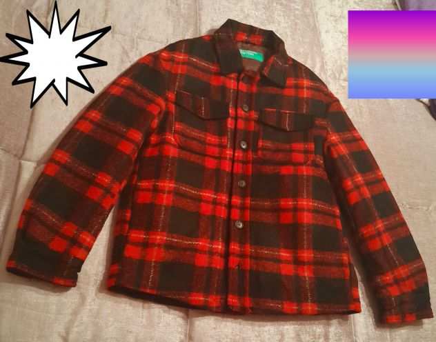 Benetton camicia over imbottita tartan