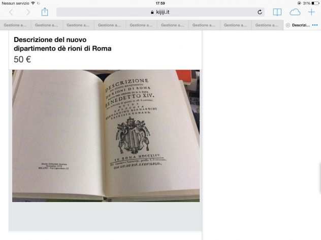Bernardini B. Descrizione del nuovo dipartimento degrave rioni di Roma 1978 rist.