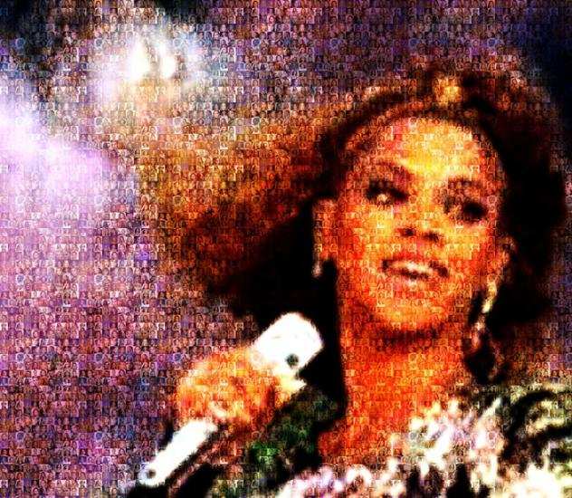 Beyonce - Artwork - Mosaic Digital Graphic Laser Cut Art Print - By Artist Si Al - Opera drsquoarte  Dipinto - 20232023