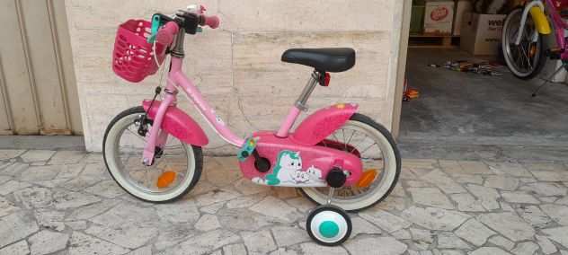 Bici bambina 3-5 anni Btwin 500 UNICORN 14 POLLICI