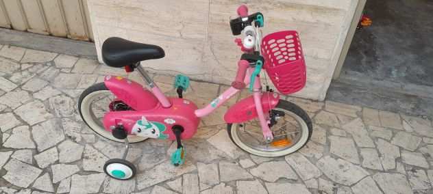 Bici bambina 3-5 anni Btwin 500 UNICORN 14 POLLICI