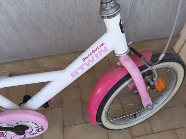 Bicicletta da bambina BTwin Docto Girl 500 16quot bianco rosa, usata ma seminuova