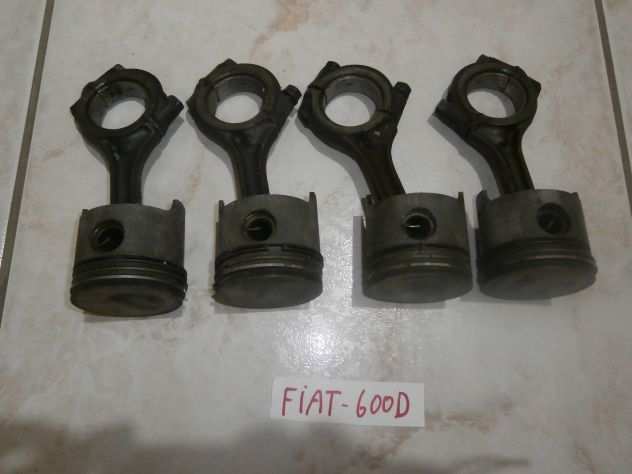 BIELLE E PISTONI PER FIAT 600d FANALONA RIF.4060547 CONNECTING RODS AND STRIPS