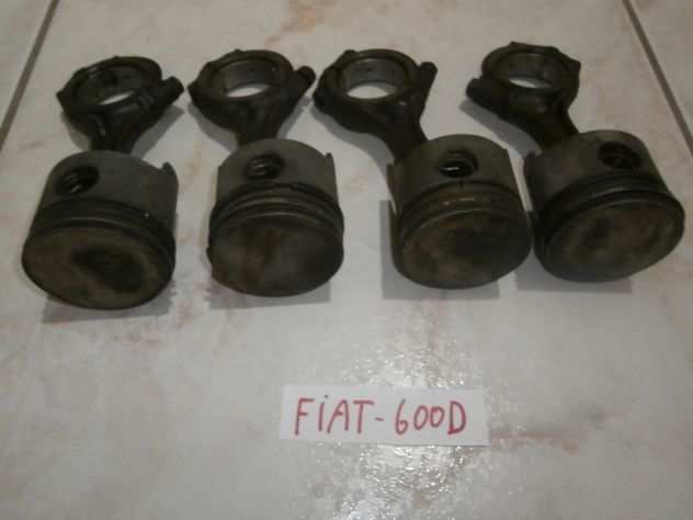 BIELLE E PISTONI PER FIAT 600d FANALONA RIF.4060547 CONNECTING RODS AND STRIPS
