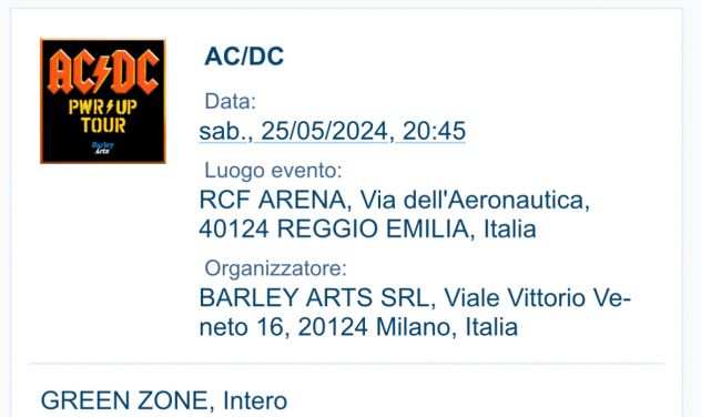 biglietti concerto ACDC