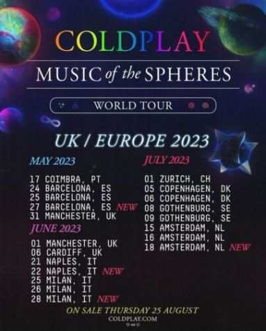 Biglietti concerto Coldplay Milano 28 29 giugno tribuna