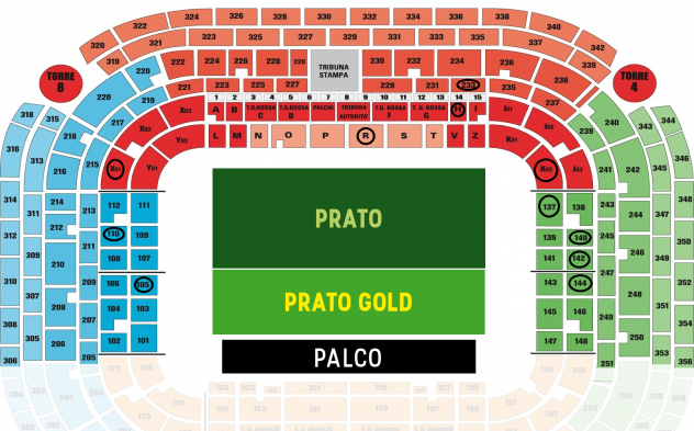 Biglietti concerto Coldplay Milano 29 giuno primo settore tribuna