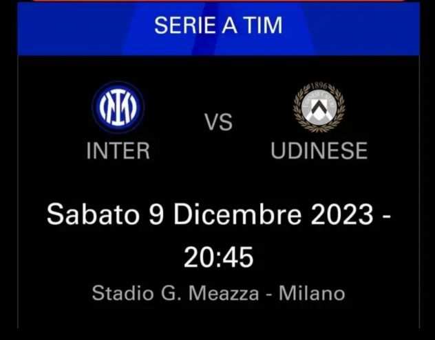 Biglietti Inter Udinese e Inter Lecce