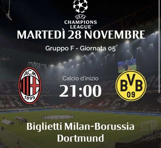 Biglietti Milan-Borussia Dortmund