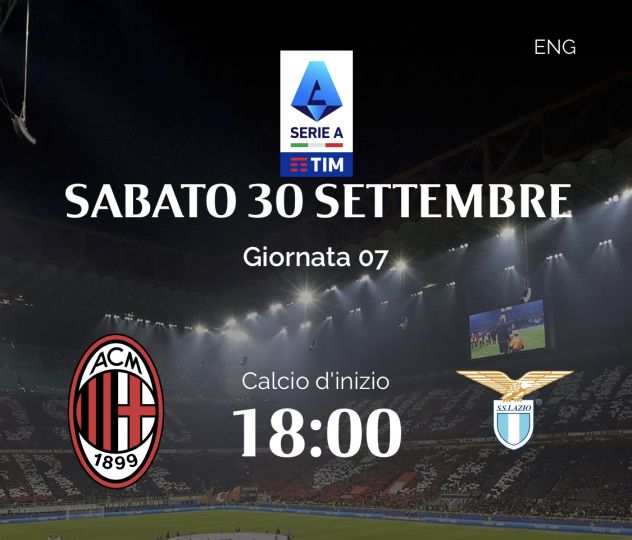 Biglietti stadio Milan Lazio 1 anello blu