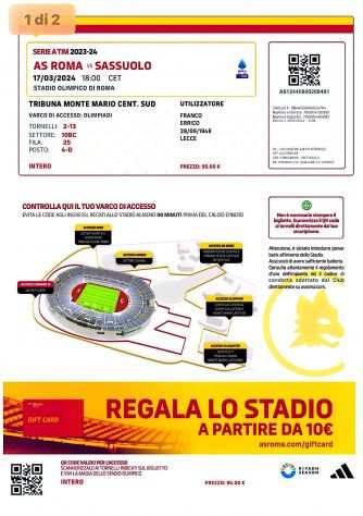 biglietti stadio roma
