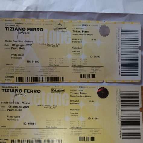 Biglietti Tiziano Ferro Prato Gold