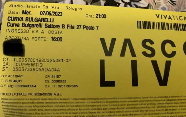 Biglietti Vasco bologna
