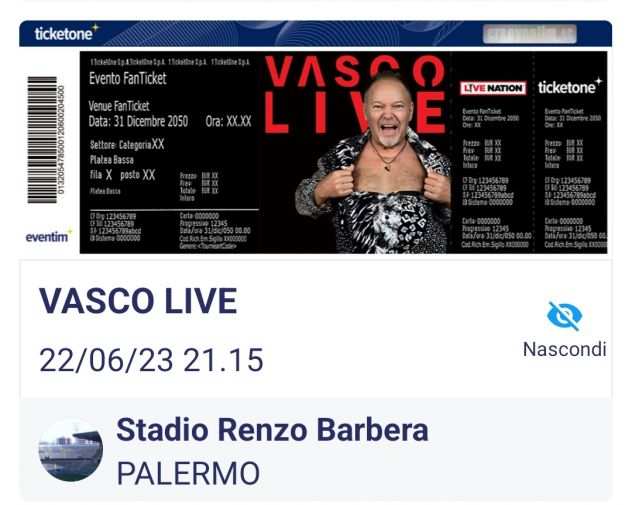 Biglietti Vasco Palermo