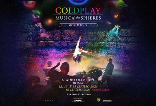 Biglietto Coldplay primo settore sabato 13072024 Roma