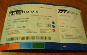 Biglietto concerto BAUHAUS 13022006