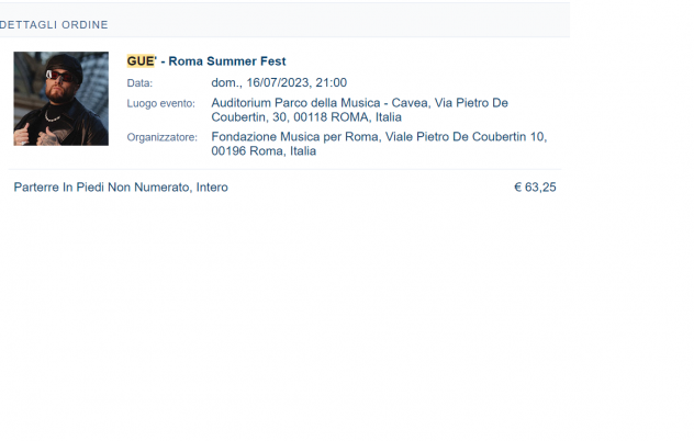 Biglietto concerto GUE Roma Summer Fest 16 luglio