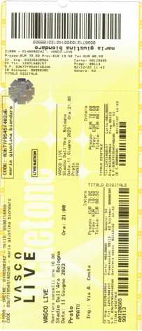 biglietto concerto VASCO ROSSI 11062023 PRATO