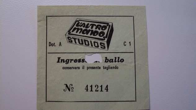 Biglietto ingresso ALTROMONDO STUDIOS Rimini 1982
