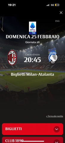 Biglietto Milan-atalanta