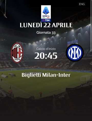 Biglietto Milan - Inter secondo anello blu