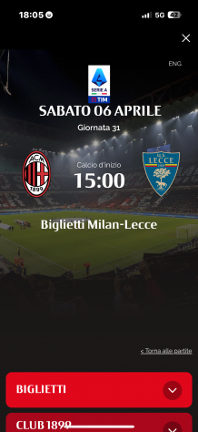 Biglietto Milan-Lecce