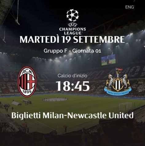 Biglietto Milan - Newcastle CURVA SUD (2 anello blu)