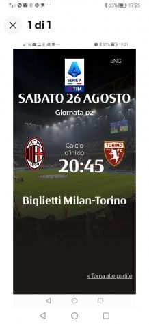 Biglietto Milan - Torino