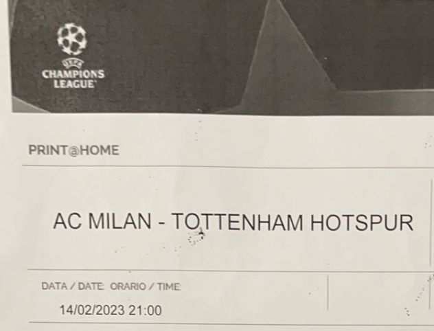 Biglietto Milan - Tottenham 14022023
