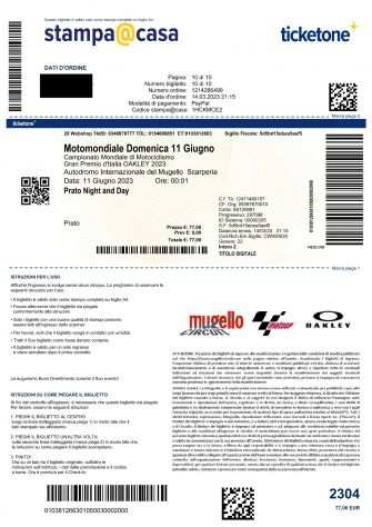 Biglietto Mondiale Motociclismo Mugello 10-11 giugno 2023