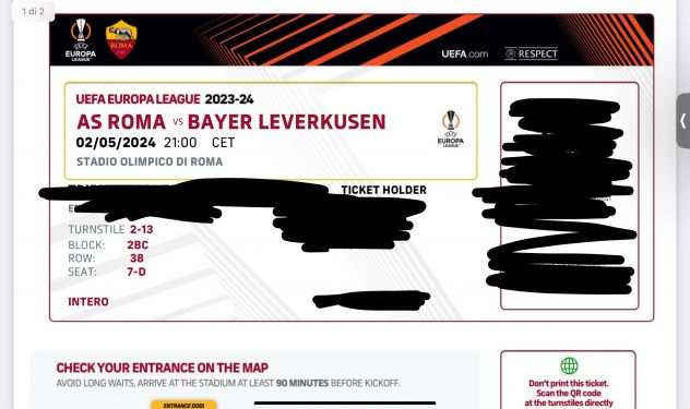 Biglietto Roma Bayer Leverkusen