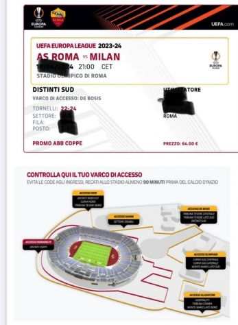 Biglietto Roma-Milan Europa League