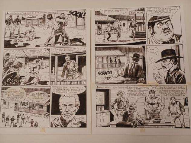 Bignotti, Franco - 2 Original page - Zagor - n. 245 - Carovane combattenti - 1985