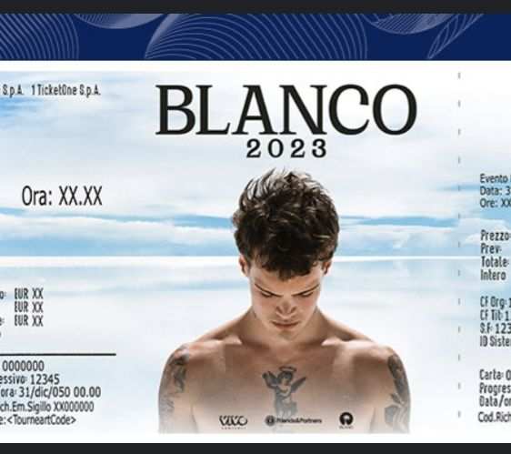 Blanco 2 Biglietti Concerto Roma PRATO SUD