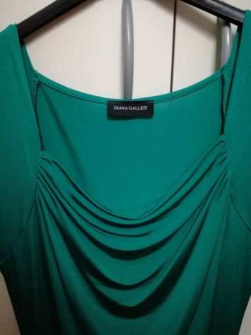 Blusa maglietta verde seta Diana Gallesi taglia s