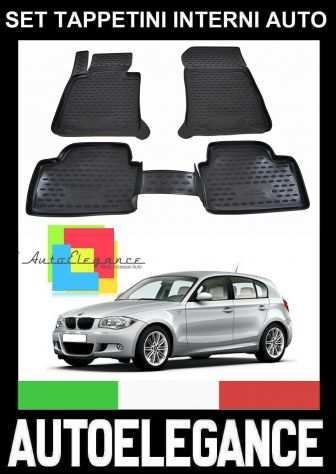 BMW SERIE 1 E87 E81 E82 E88 SET TAPPETINI INTERNI AUTO GOMMA SU MISURA TAPPETI