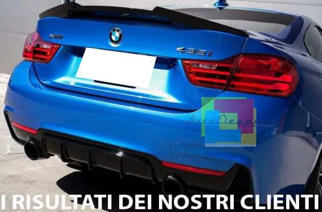 BMW SERIE 4 F32 2013-2020 SPOILER POSTERIORE SUL COFANO ABS LOOK M4 NERO LUCIDO